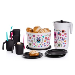 Tupperware Dia De Los Muertos Serving Set Black / Blue / Pink Serveware | 56083-HBLT