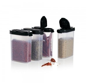 Tupperware Large Spice Shakers Black Dry Storage | 43082-MFIY