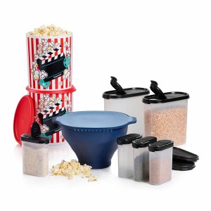 Tupperware Wow Movie Night Pack Blue / Black / White Microwave Cooking | 48062-TVQZ