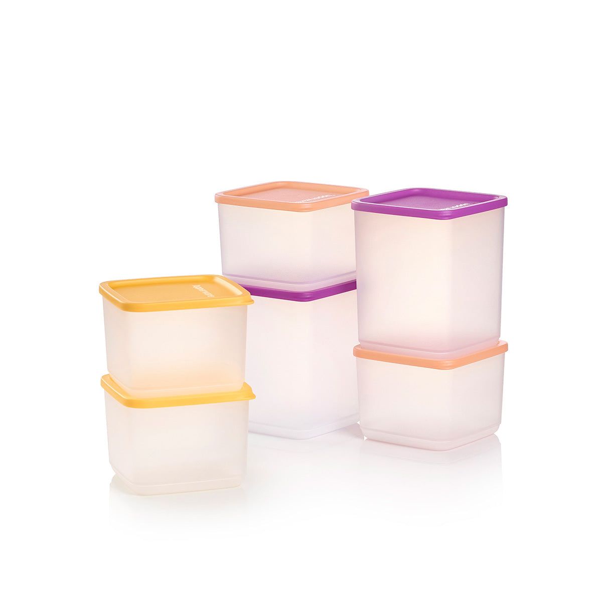 Tupperware Basic Bright Square 6-pc. Set Wild Mulberry Refrigerator Storage | 01538-CBVT