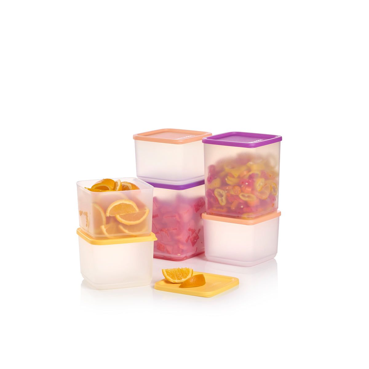 Tupperware Basic Bright Square 6-pc. Set Wild Mulberry Refrigerator Storage | 01538-CBVT