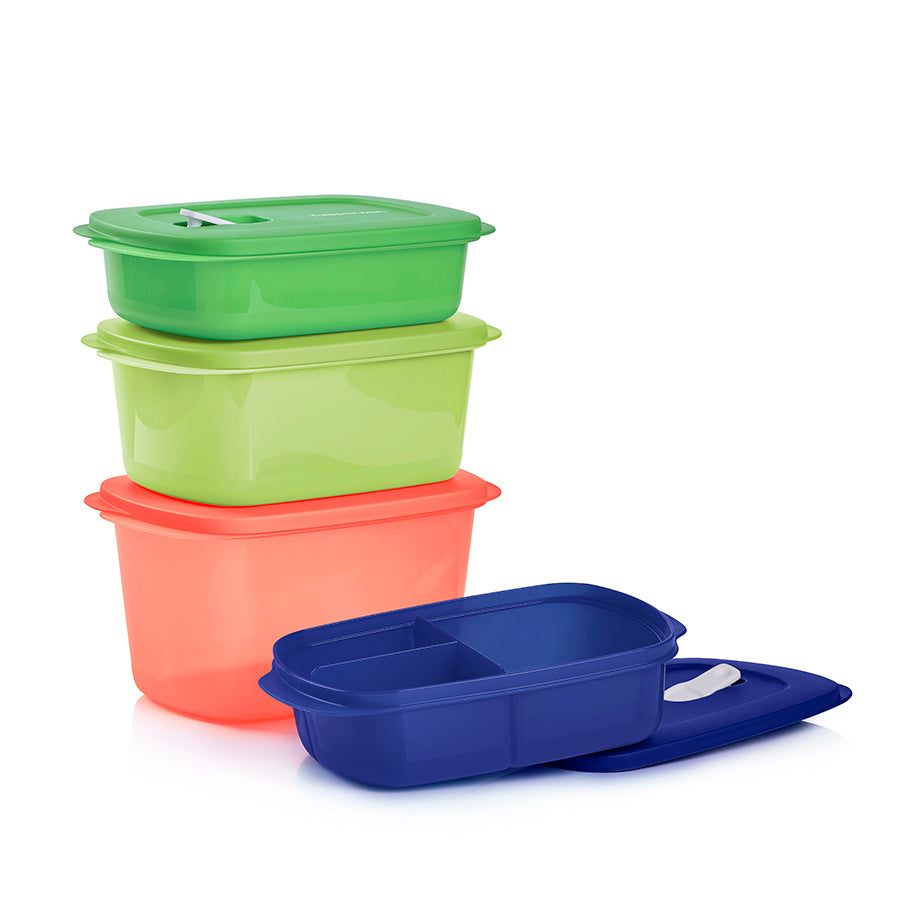 Tupperware Crystalwave 4-pc. Rectangular Set Blue Microwave Reheatable | 08375-YSBQ