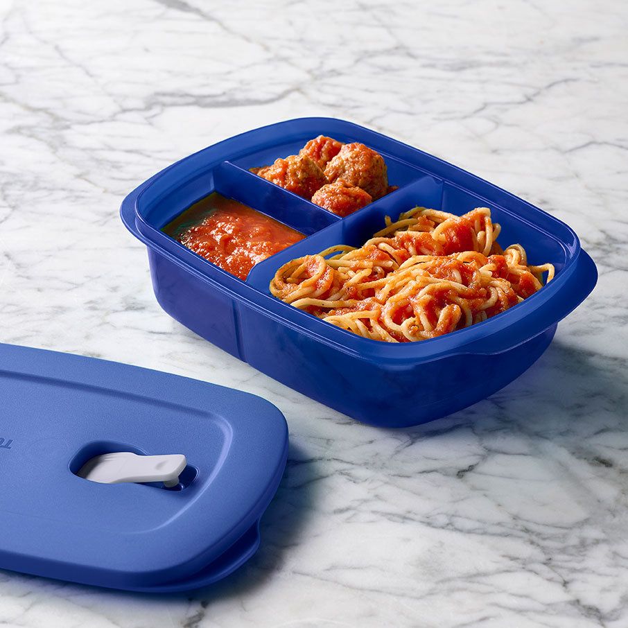 Tupperware Crystalwave 4-pc. Rectangular Set Blue Microwave Reheatable | 08375-YSBQ