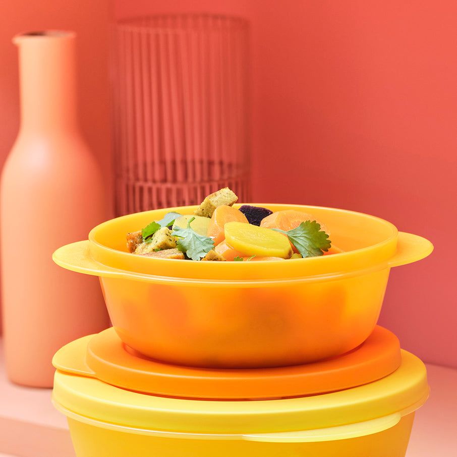 Tupperware Crystalwave Plus 2-cup/560 Ml Round Papaya Lunch and Snacks | 82436-PDMY