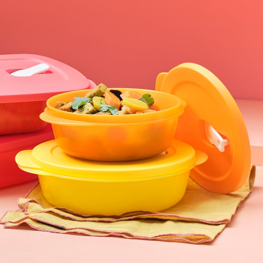 Tupperware Crystalwave Plus 2-cup/560 Ml Round Papaya Lunch and Snacks | 82436-PDMY