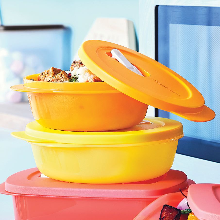 Tupperware Crystalwave Plus 2-cup/560 Ml Round Papaya Lunch and Snacks | 82436-PDMY