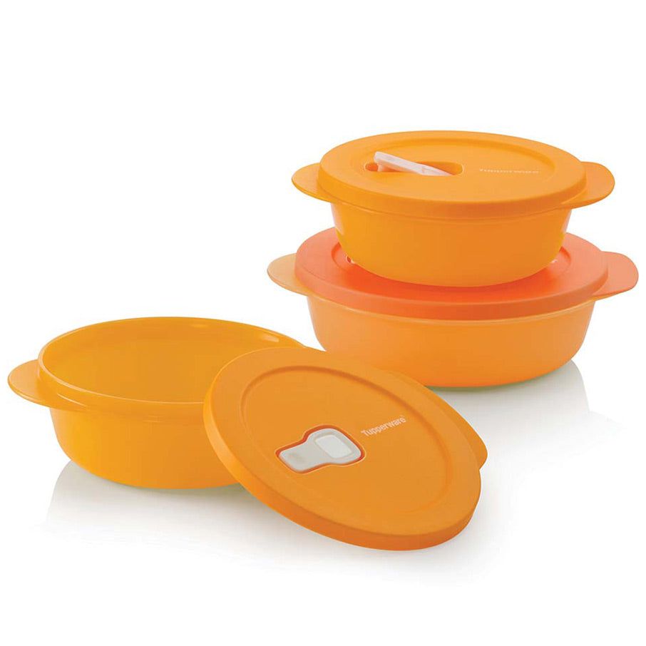 Tupperware Crystalwave Plus 3-pc. Set Brown Lunch and Snacks | 98163-QZAI