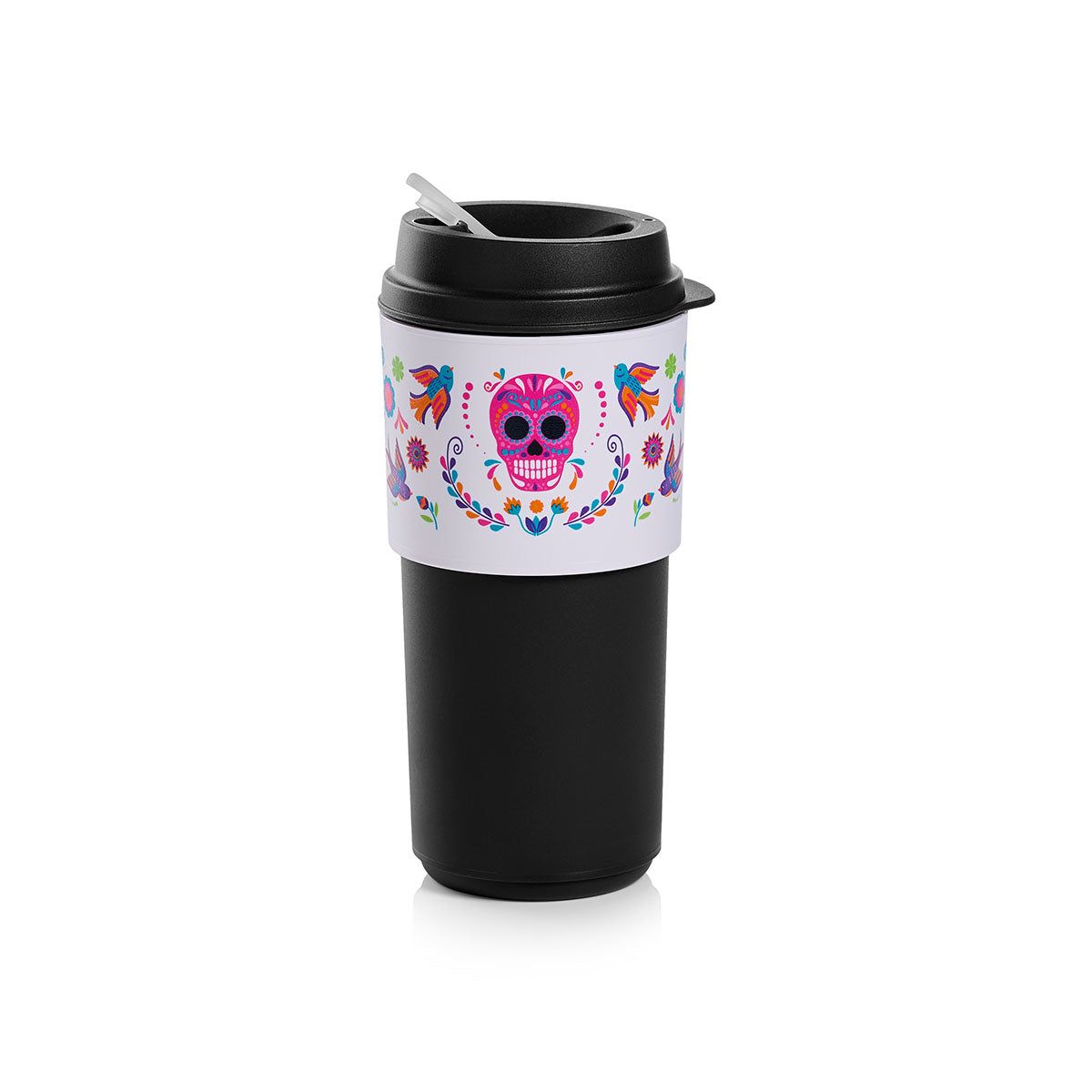 Tupperware Dia De Los Muertos Eco To-go Cup Black Thermal Drinkware | 76301-OZWM