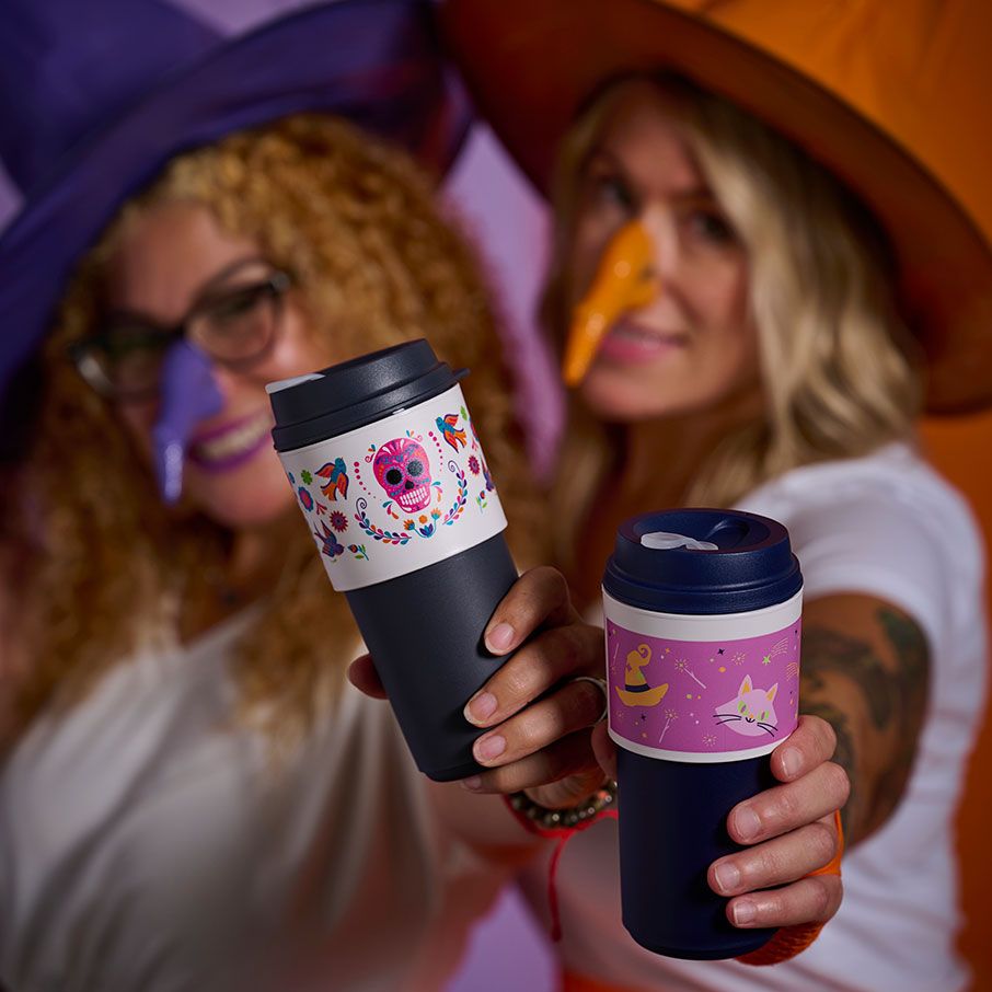 Tupperware Dia De Los Muertos Eco To-go Cup Black Thermal Drinkware | 76301-OZWM