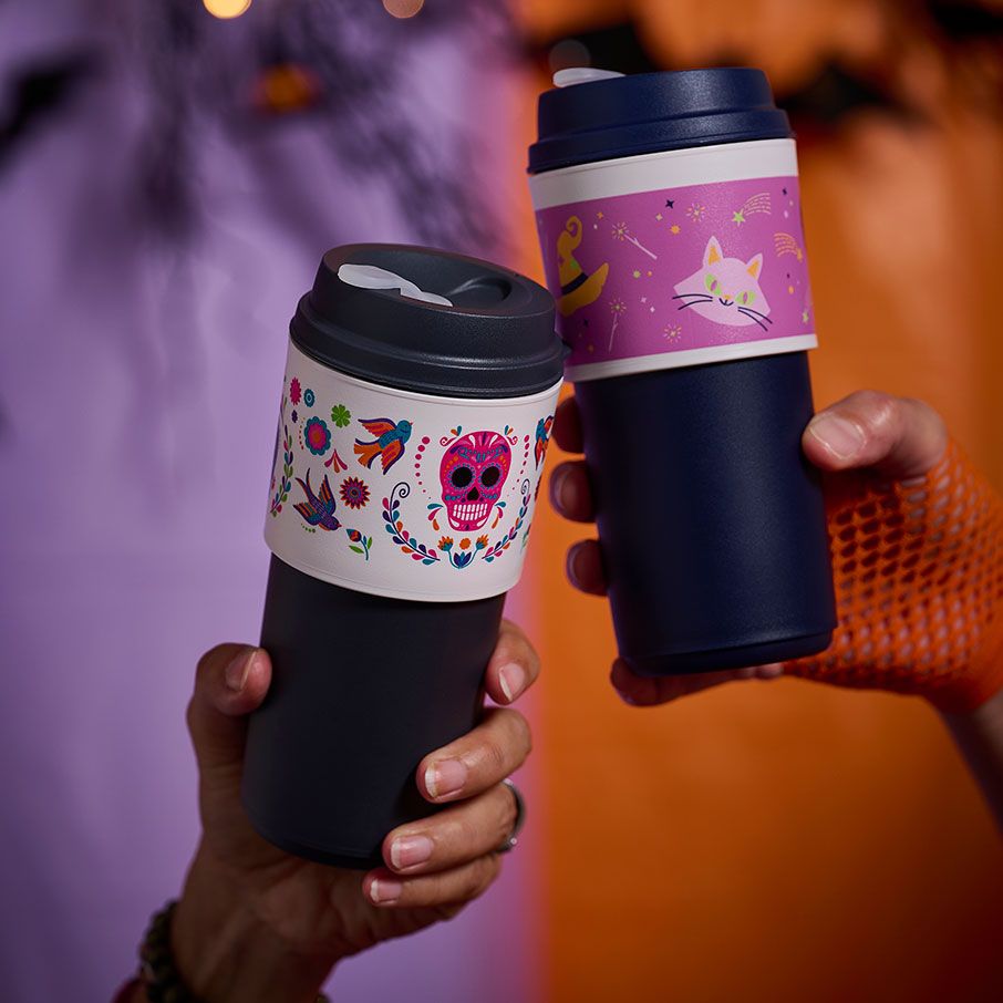 Tupperware Dia De Los Muertos Eco To-go Cup Black Thermal Drinkware | 76301-OZWM