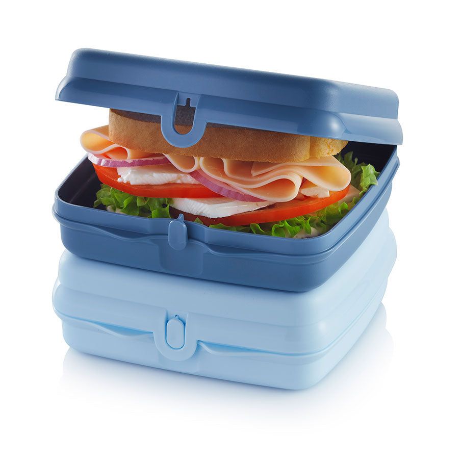 Tupperware Eco+ Sandwich Keepers White / Blue Lunch and Snacks | 83679-TYQB