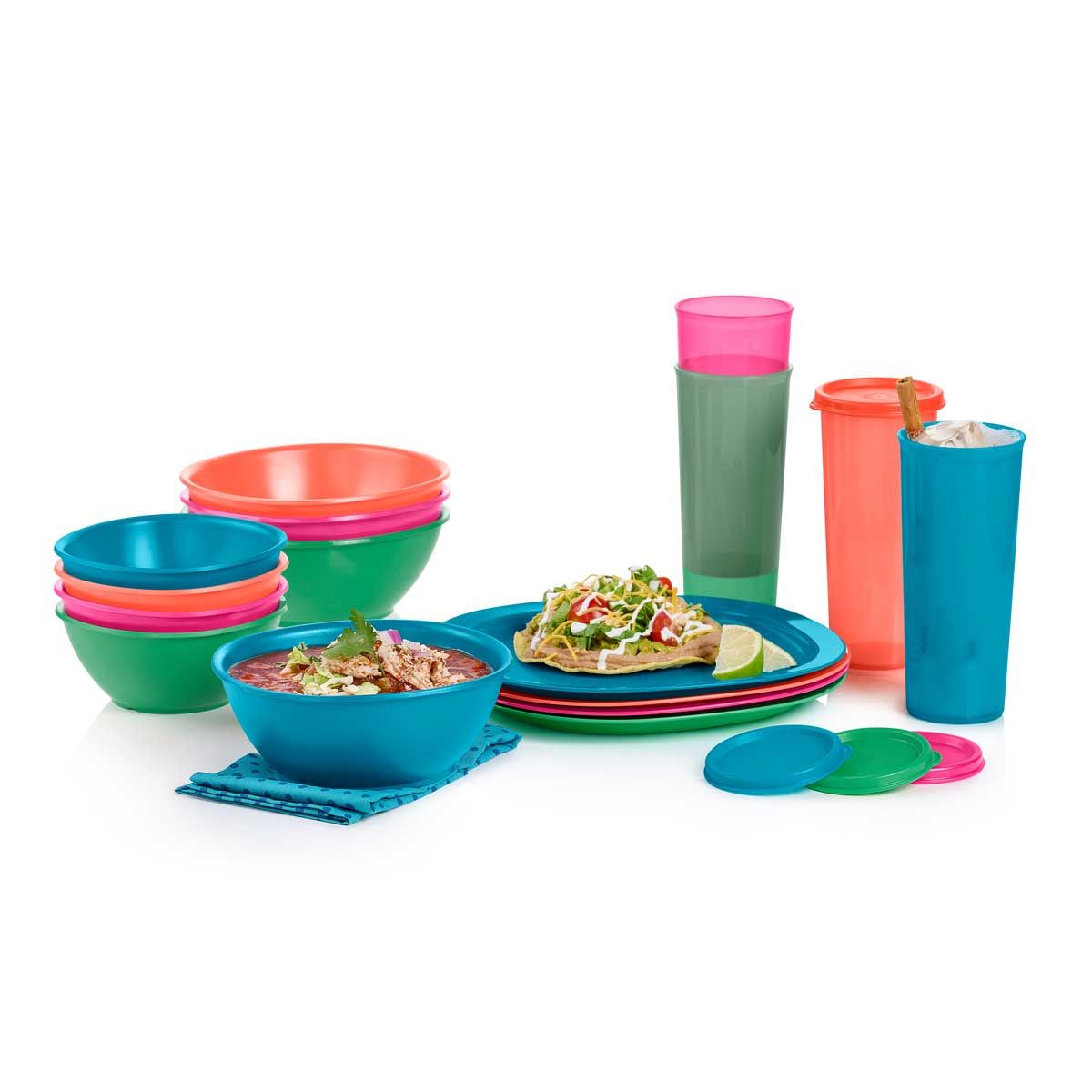 Tupperware Everyday 16-pc. Serving Set Plates and Bowls | 87402-GUEF