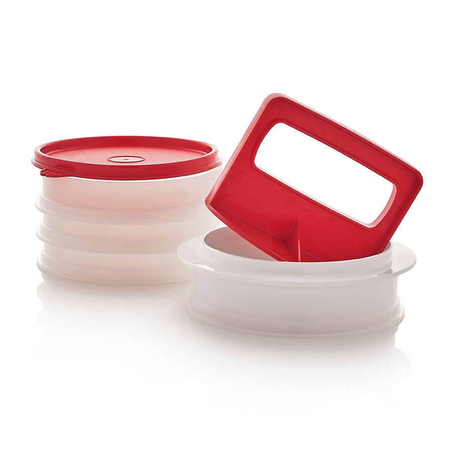 Tupperware Hamburger Press & Keepers Set Freezer Storage | 41276-XNWG