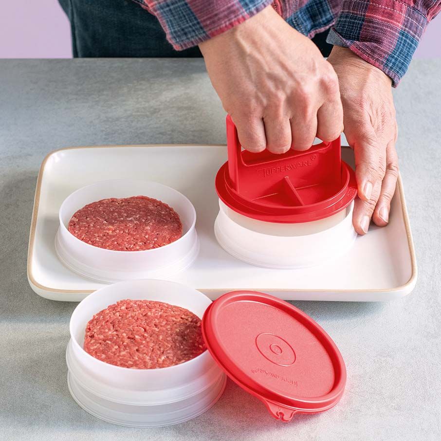 Tupperware Hamburger Press & Keepers Set Freezer Storage | 41276-XNWG