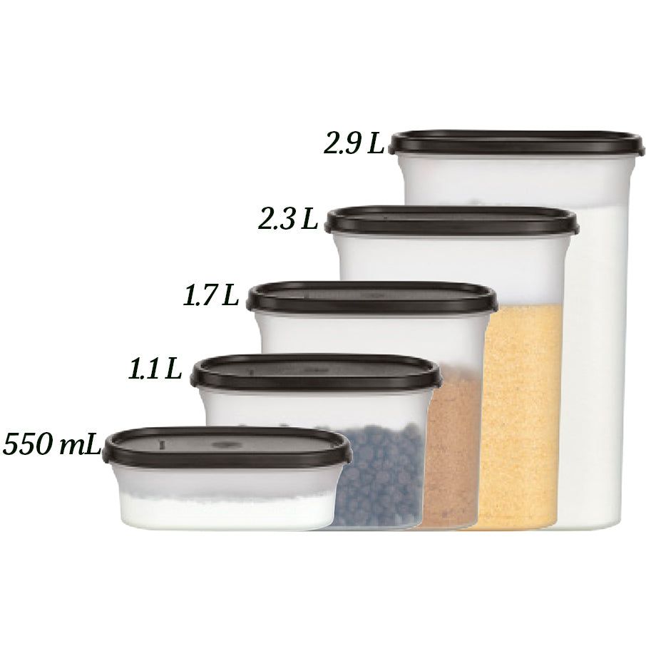 Tupperware Modular Mates Oval 2 Black Dry Storage | 53246-DJGX