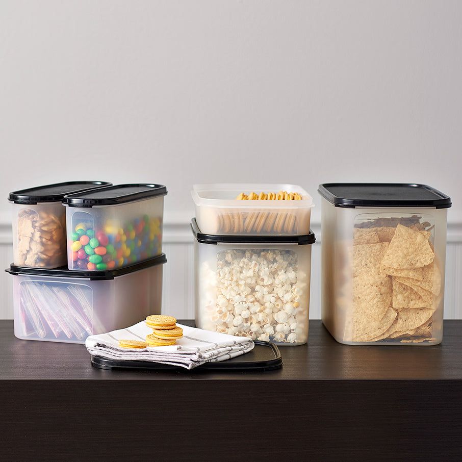 Tupperware Modular Mates Rectangular 4 Black Dry Storage | 24308-YLVS