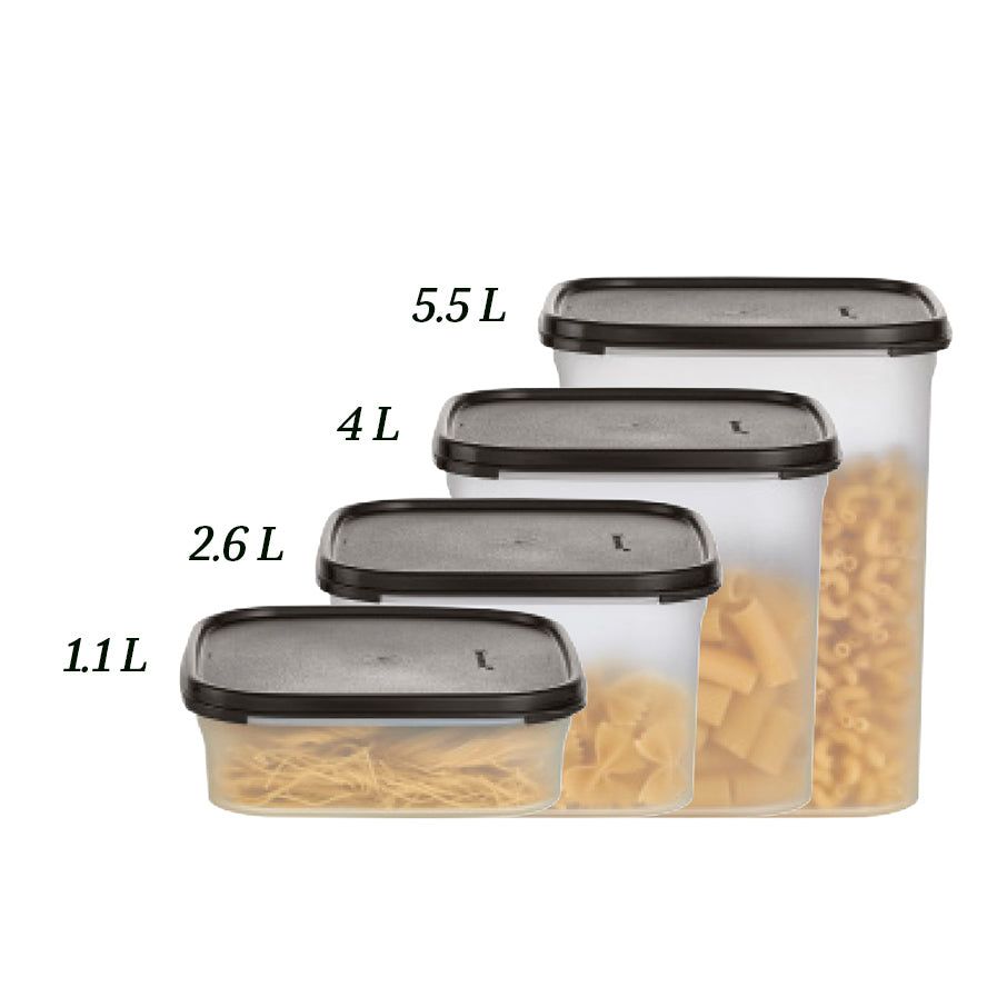 Tupperware Modular Mates Square 1 Black Dry Storage | 24981-IMVK