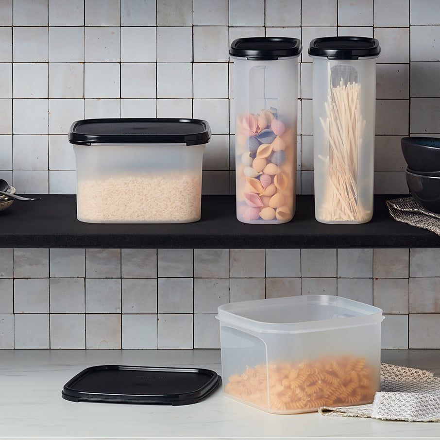 Tupperware Modular Mates Square 2 Black Dry Storage | 13029-ZTCB