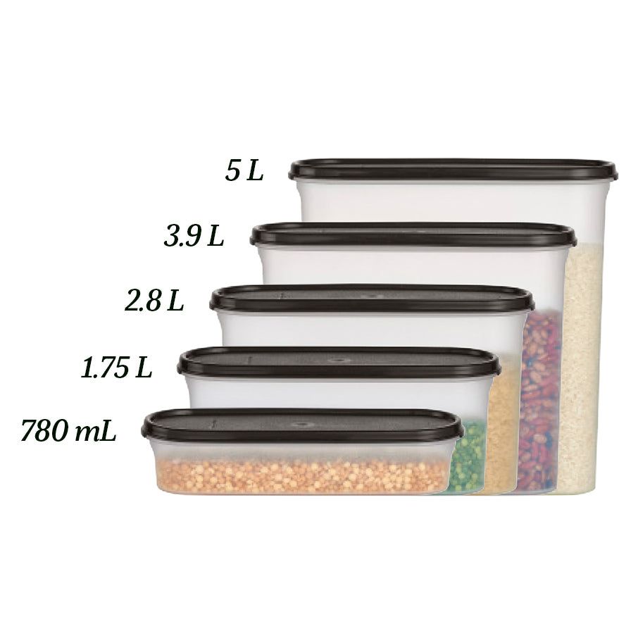 Tupperware Modular Mates Super Oval 3 Black Dry Storage | 79524-KVJQ