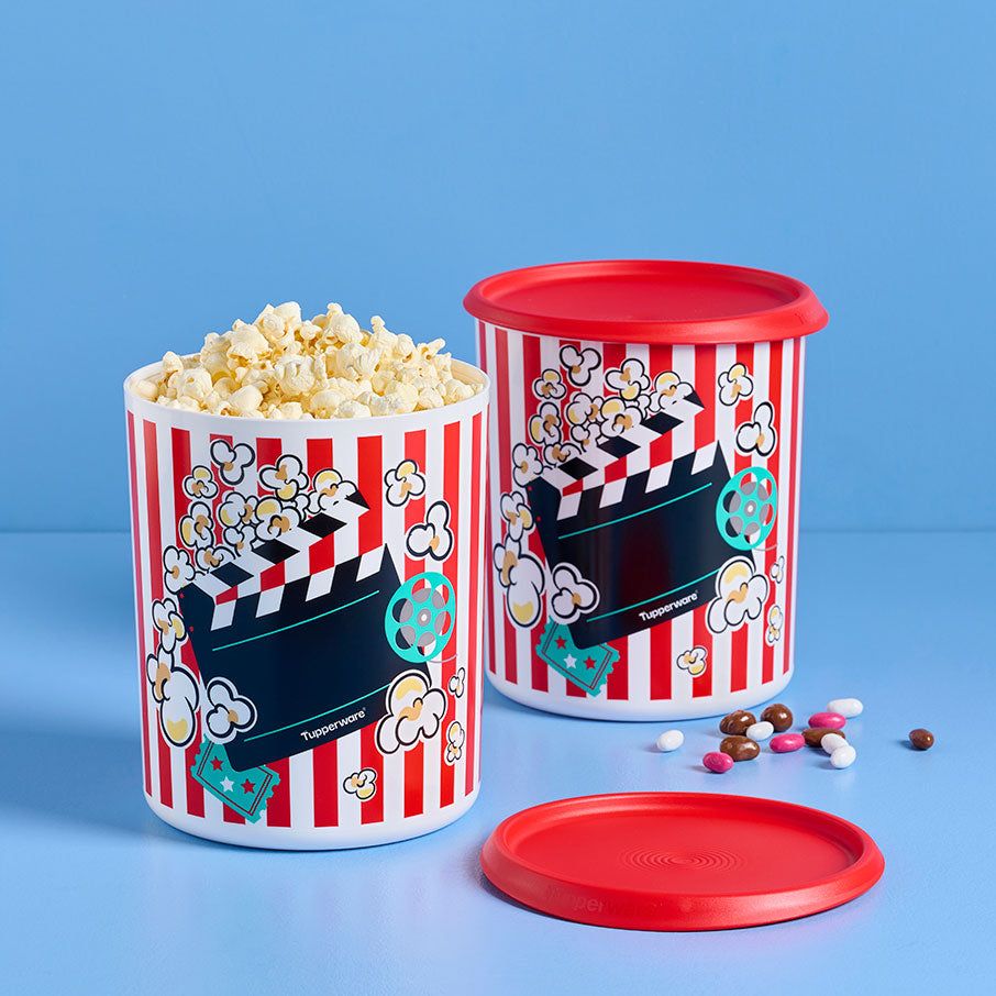 Tupperware One Touch Movie Night Canisters Red / White Dry Storage | 43162-SMAC