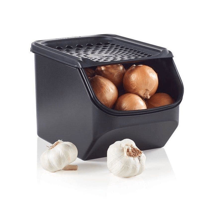 Tupperware Onion & Garlic Smart? Container Black Dry Storage | 38690-WUDK