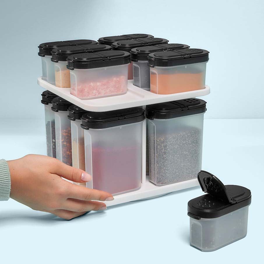 Tupperware Spice Shaker Set With Carousel Dry Storage | 89470-ABOE