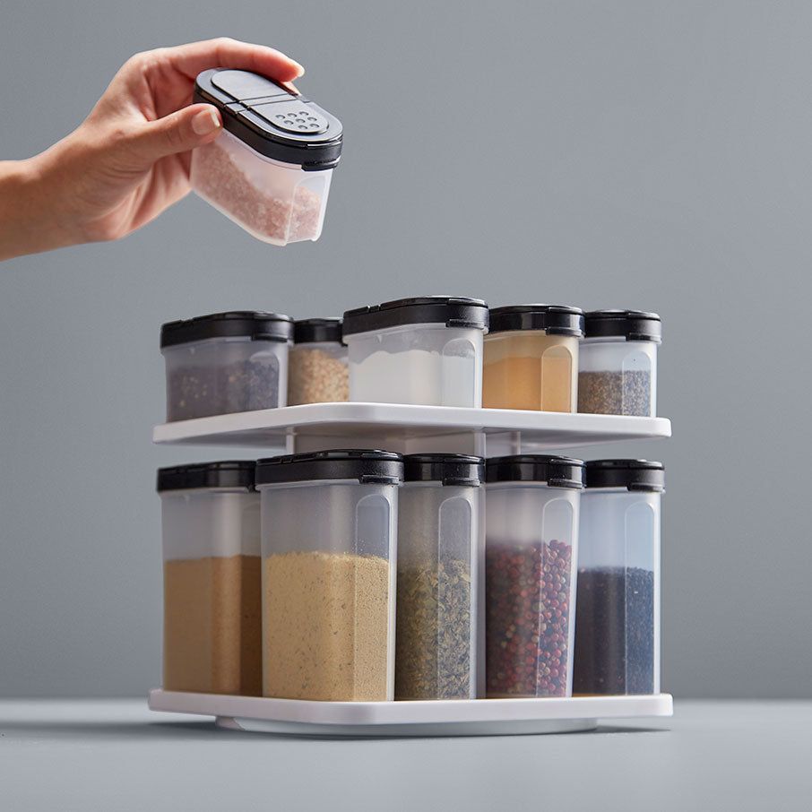 Tupperware Spice Shaker Set With Carousel Dry Storage | 89470-ABOE