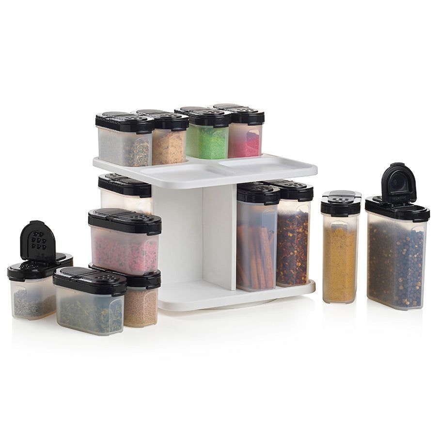 Tupperware Spice Shaker Set With Carousel Dry Storage | 89470-ABOE