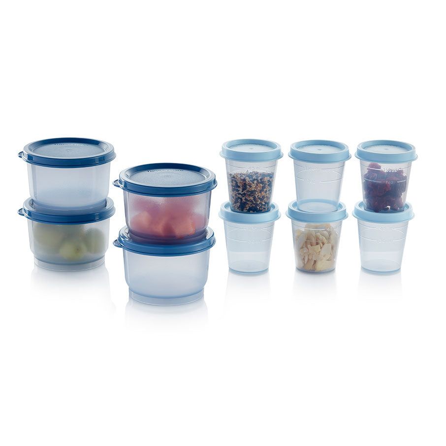 Tupperware Super Snack 10-pc. Set White / Blue / Light Lunch and Snacks | 89425-KDOS