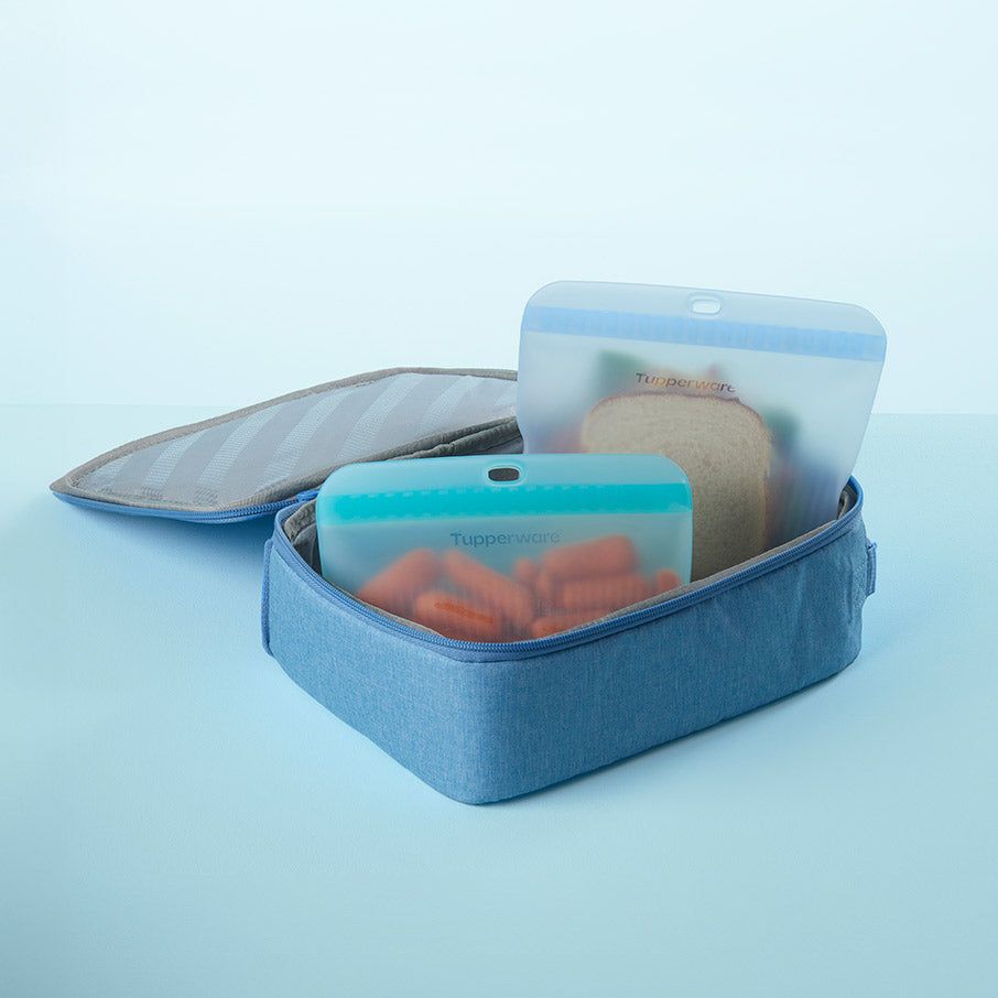 Tupperware The Ultimate Silicone Bag Slim Lunch Set Turquoise / White Lunch and Snacks | 31672-HJPI