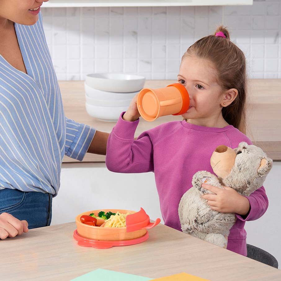 Tupperware Tupperkids Feeding Set Coral / Orange Plates and Bowls | 63049-NVKZ