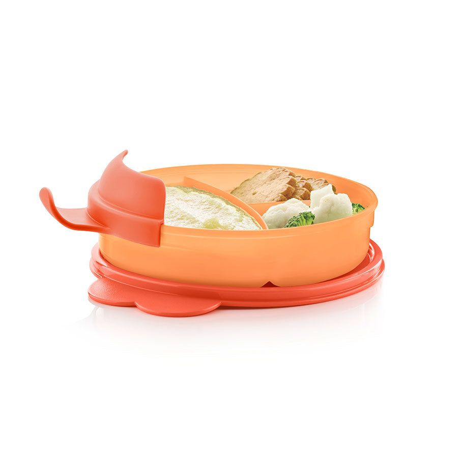 Tupperware Tupperkids Feeding Set Coral / Orange Plates and Bowls | 63049-NVKZ