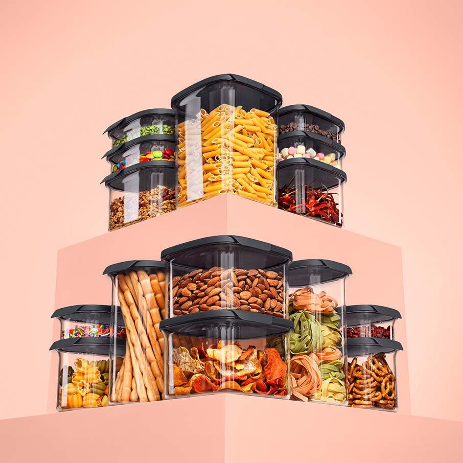 Tupperware Ultra Clear 3-cup/825 Ml Square Dry Storage | 16459-JEOY